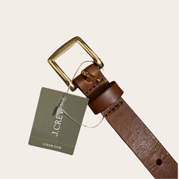 J. Crew Women’s Perforated Italian leather belt XS/S in Brown NWT - Picture 4 of 5